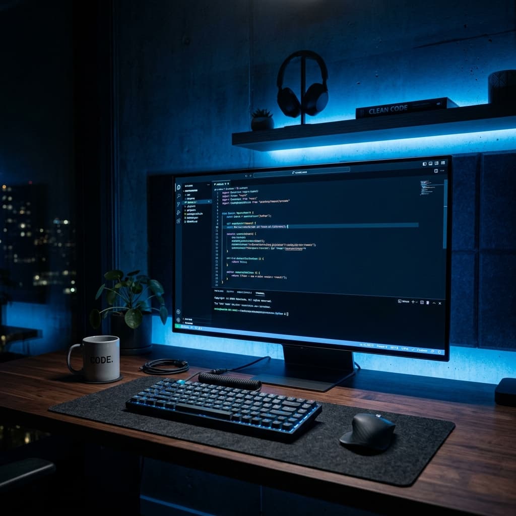 Lee's professional workspace